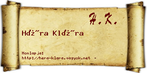 Héra Klára névjegykártya